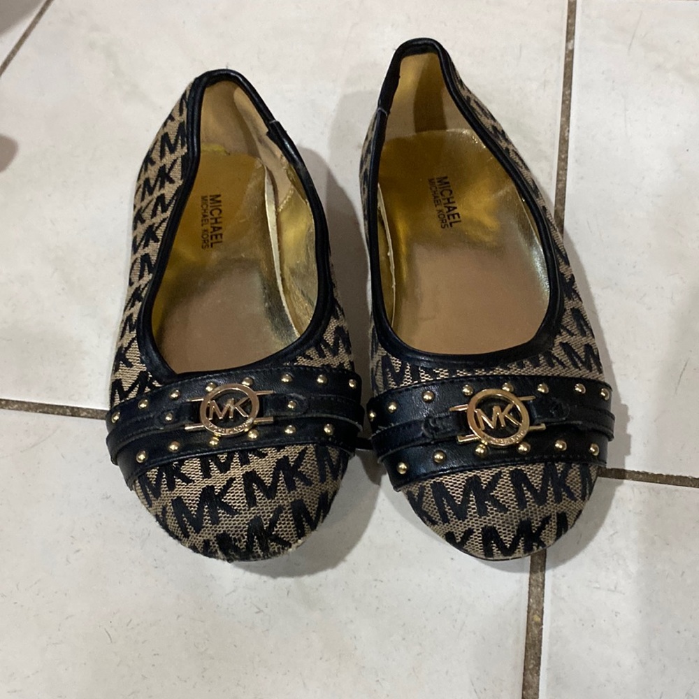 Michael Kors Rover Shannan Brown Black ballet flat